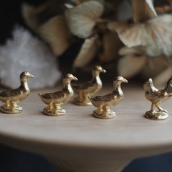 真鍮オーナメント　アヒル　小さい置物 3枚目の画像