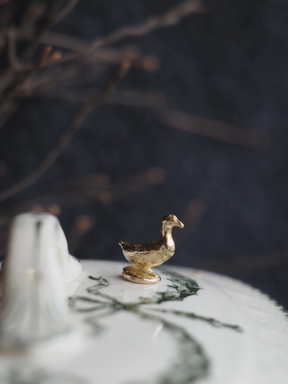 真鍮オーナメント　アヒル　小さい置物 1枚目の画像