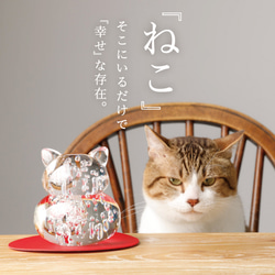 愛猫さまのお仏壇にも！【ねこの鏡餅/光る台座付き】クリア2025 3枚目の画像