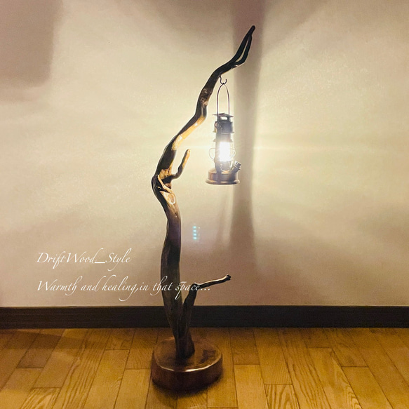 流木インテリア 芸術的にうねる枝の流木スタンド ランタンやエアプラントを飾れる置物 北欧 照明 木材 癒し N56 9枚目の画像