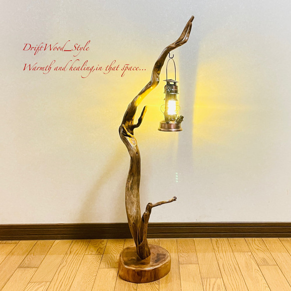 流木インテリア 芸術的にうねる枝の流木スタンド ランタンやエアプラントを飾れる置物 北欧 照明 木材 癒し N56 8枚目の画像