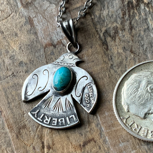 The Flat Head サンダーバード ターコイズ ネックレス ペンダント シルバー サンダーバード ターコイズ付き ペンダントトップ FN-JP-215T