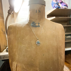 ヴィンテージ風　銀貨で作ったサンダーバード＋ターコイズネックレスクウォーターダラー 8枚目の画像