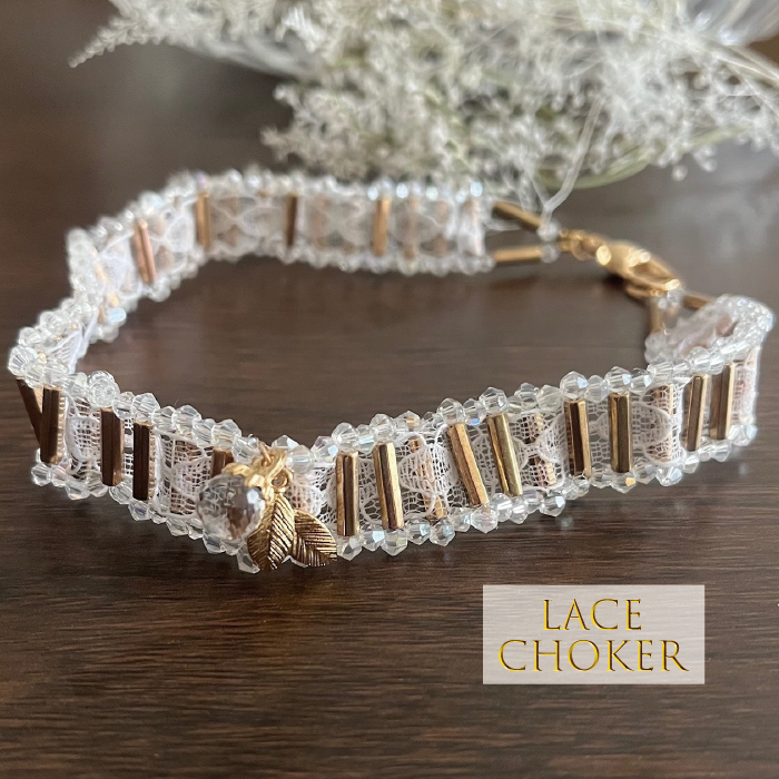 ビーズ レース チョーカー