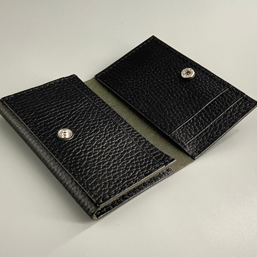 【新品　未使用】　極美品　ジャン・ルソー　名刺入れ　カード　ブラック　シボ　革 VEIL 名刺入れ ブラック シボあり 本革 名刺入れ・カードケース