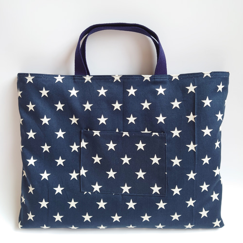 リバーシブル 宇宙 × 星 レッスンバッグ 手提げかばん トートバッグ