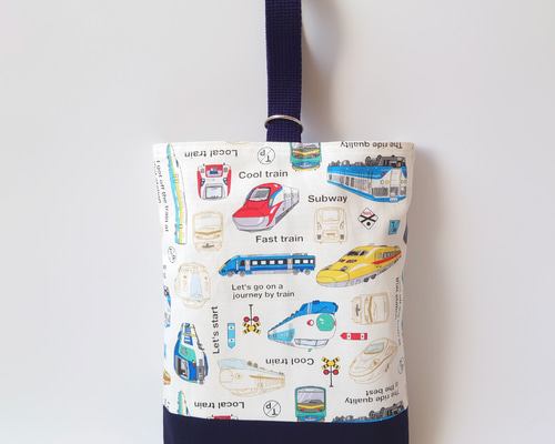リバーシブル 電車 × 星 シューズケース 上履き入れ シューズバッグ 上