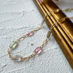 アメジストのローゼンジカービングピアス 天然石 14kgf イヤリングに