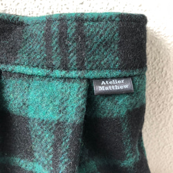 【❅冬限定❅】もこもこクラッチバッグ・緑のタータンチェック 4枚目の画像