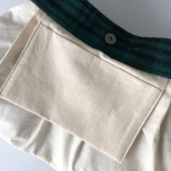 【❅冬限定❅】もこもこクラッチバッグ・緑のタータンチェック 7枚目の画像