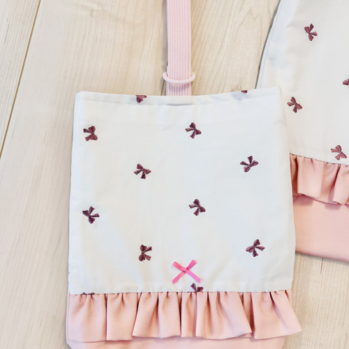 入園入学グッズ 5点セット 刺繍リボン✖️ピンク レッスンバッグ Mimi