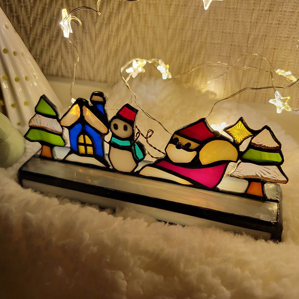 クリスマスの小さなオブジェ☆ステンドグラス☆サンタクロース その他