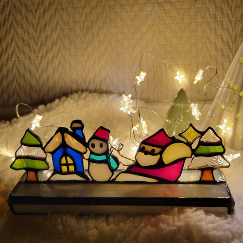 クリスマスの小さなオブジェ☆ステンドグラス☆サンタクロース その他