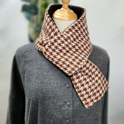 マフラー 32×180cm ベージュ系 千鳥柄 マフラー 32×180cm ベージュ系 千鳥柄