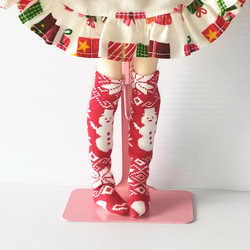 送料無料】22cmサイズ ハートのニーハイ(赤) リカちゃん ブライス