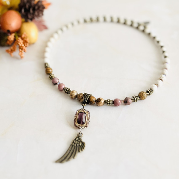 友愛ノ守り・天然石チョーカー＆ブレスレットセット 2枚目の画像