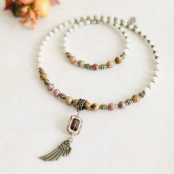 友愛ノ守り・天然石チョーカー＆ブレスレットセット 1枚目の画像