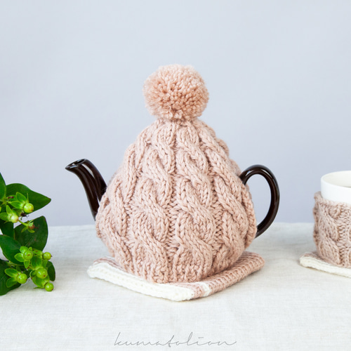 予約販売] 手編みニットのティーポットカバー | ティーコージー