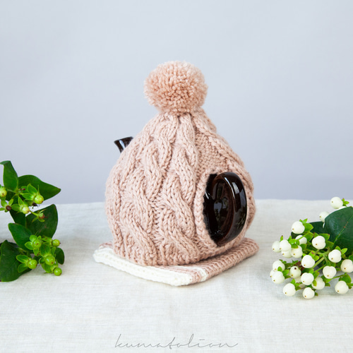 受注制作] 手編みニットのティーポットカバー | ティーコージー