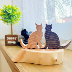 インテリア　珍品　プレゼント　猫 猫 置物 木製 1匹 バラ売り 天然 インテリア オブジェ ナチュラル