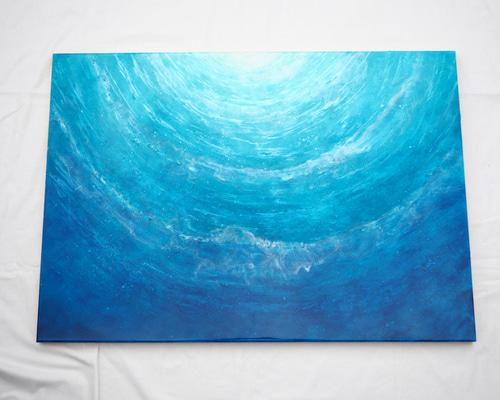 53㎝　レジンアート　海　プルメリア　絵画　原画　まあちゃんとなります 53㎝ レジンアート 海 プルメリア 絵画 原画 まあちゃん様専用