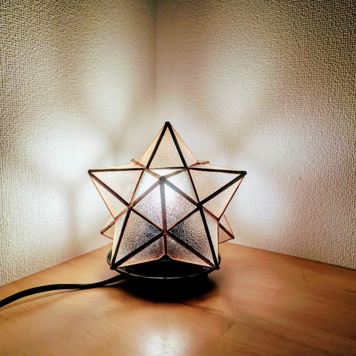 ステンドグラスライト 099H2914 ステンドグラス・ランプ「おやすみライト（カラフルスクエア