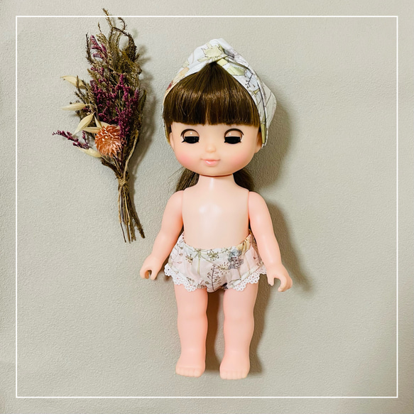 【ソランちゃん 服  レミンちゃん 服 メルちゃん 服 】リバティ サロペット セットアップ② 3枚目の画像