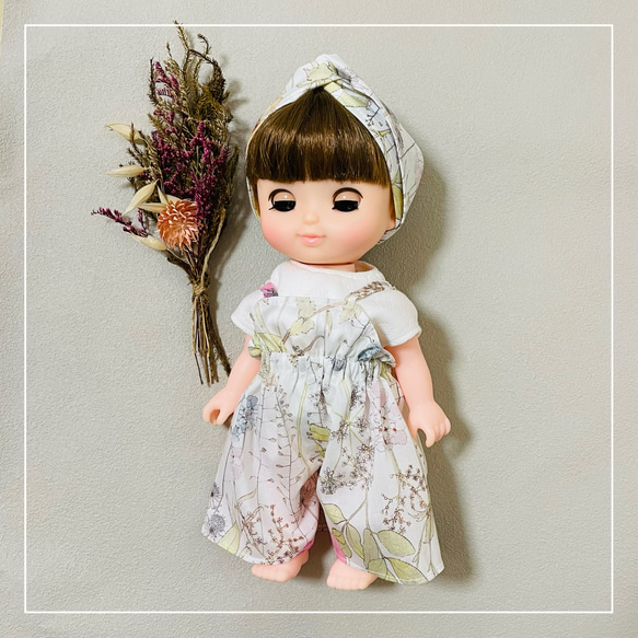 【ソランちゃん 服  レミンちゃん 服 メルちゃん 服 】リバティ サロペット セットアップ② 1枚目の画像
