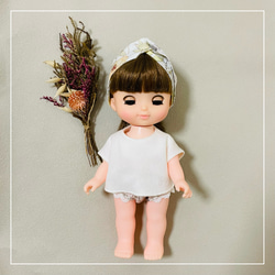 【ソランちゃん 服  レミンちゃん 服 メルちゃん 服 】リバティ サロペット セットアップ② 2枚目の画像