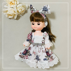 【ソランちゃん 服  レミンちゃん 服 メルちゃん 服】リバティ　スクエアネック　ワンピース 2枚目の画像