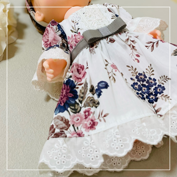 【ソランちゃん 服  レミンちゃん 服 メルちゃん 服】リバティ　スクエアネック　ワンピース 4枚目の画像