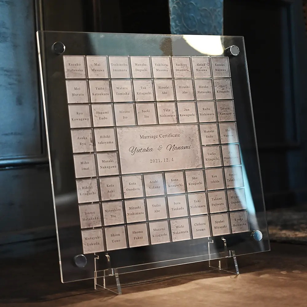 NEW【結婚証明書 ゲスト参加型 スクエア ライトグレー】ウェディング wedding 結婚式 結婚準備 プレ花嫁