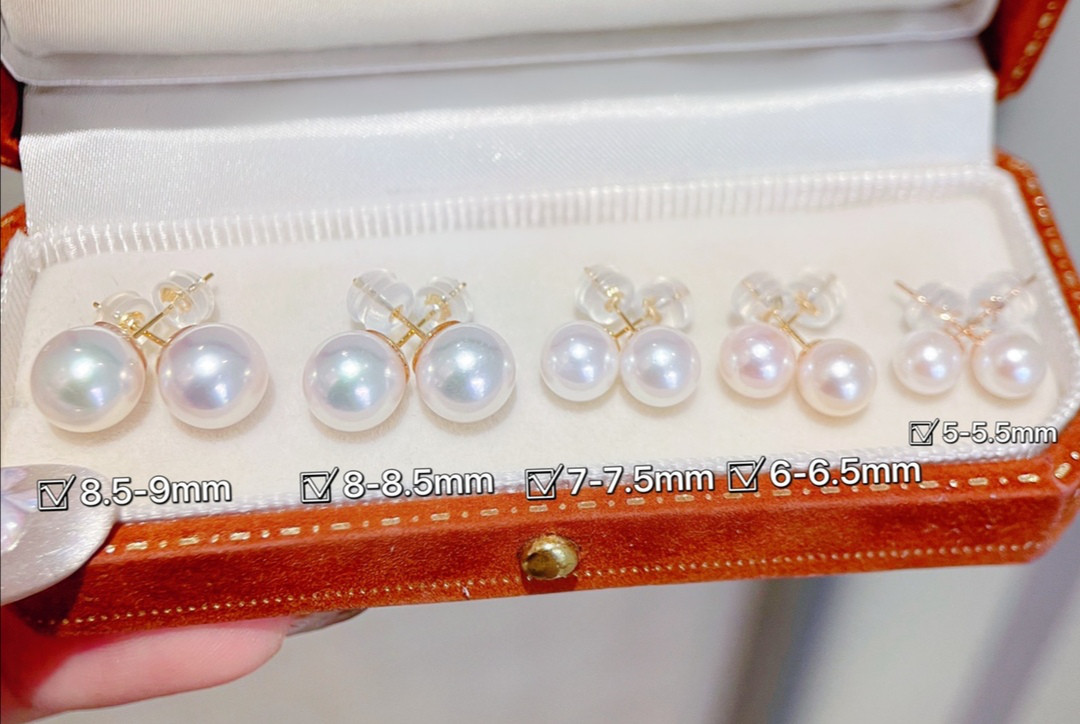 【高級】あこや真珠　スタッドピアス5-5.5mm　k18