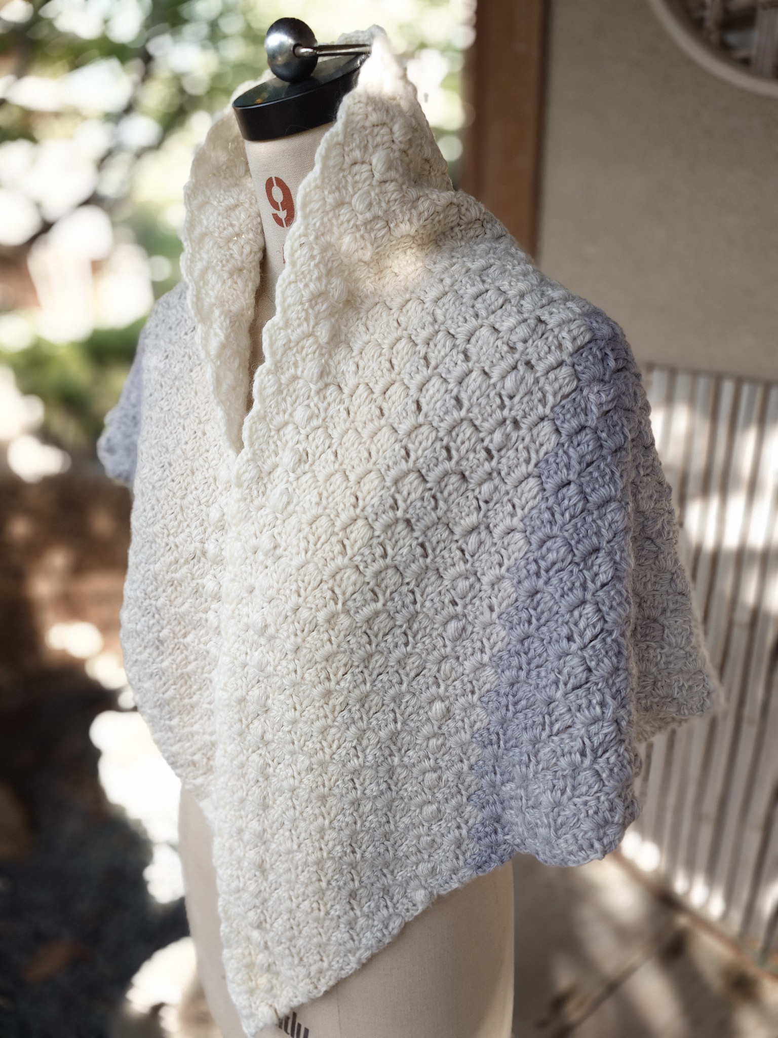 ♈︎ひつじさんの美しいアラン模様のストール∞ショール∞膝掛け