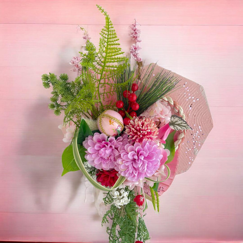 ハンドメイド❣️大人可愛いお正月アレンジ❣️鏡餅、プリザーブド