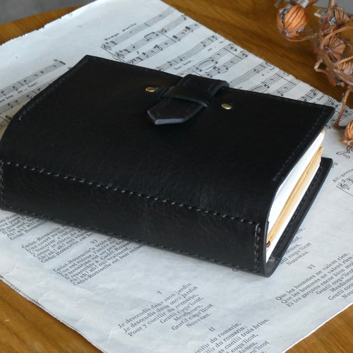 トラベラーズノートカバー／パスポートサイズ／革／黒 手帳カバー