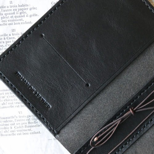 トラベラーズノートカバー／パスポートサイズ／革／黒 手帳カバー