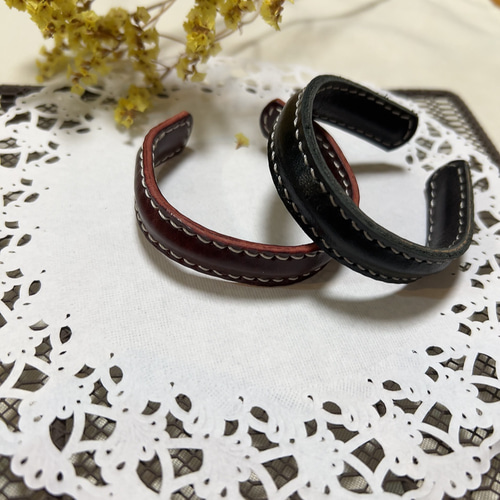 レザー 本革 バングル 腕輪 ブラック レザー アクセサリー バングル