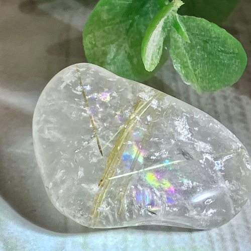 タイチン✨ レインボー ゴールド ルチルクォーツ タンブル 原石 