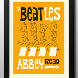 15369□ポスター アート 『ビートルズ アビーロード』北欧 A3 イラスト