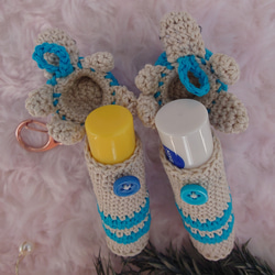 【送料無料】ライトブルーかめちゃん　リップケース バックチャーム 5枚目の画像