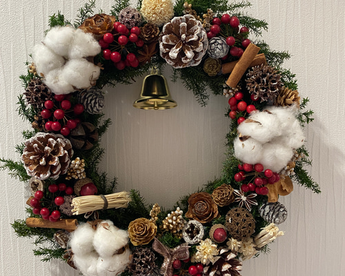 クリスマスリース 約30cm デコレーション付き(オーダー商品になります