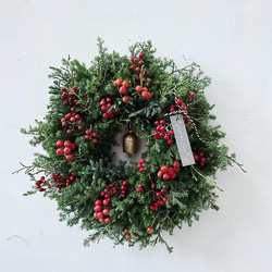 クリスマスを彩るヤドリギのハーフリース ヤドリギのクリスマスリース | iichi 日々の暮らしを心地よくする