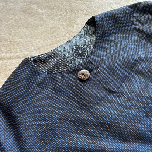 着物リメイク かすりパッチワーク パッチワークデザイン ロングコート