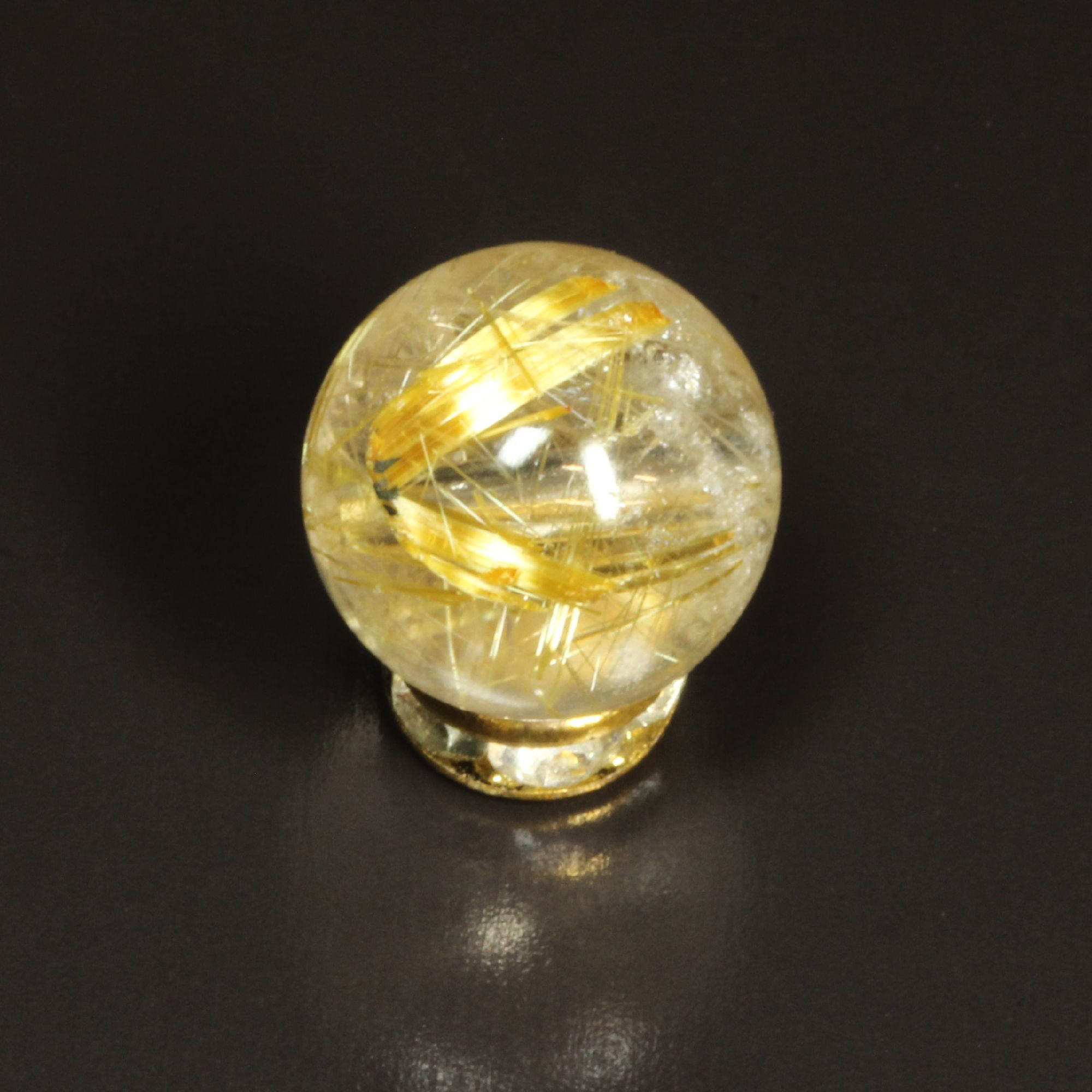 【V字金針のエネルギー】一点物 ９ミリ 1粒売り 太陽放射タイチンルチル ＰＫＨ１３ 水晶のお守り効果 ギフト 京海堂