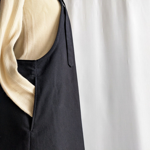 全5色（ブラック）】大人のためのサロペットスカート（コットンツイル