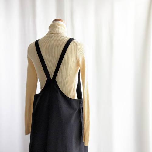 全5色（ブラック）】大人のためのサロペットスカート（コットンツイル