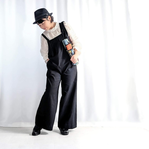 全5色（ブラック）】大人のためのサロペットスカート（コットンツイル