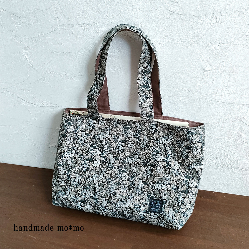 コーデュロイ　ファスナーポケット底付けバッグ　リバティ　チャイブ　4172