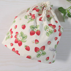 お着替え袋体操着袋いちごイチゴ苺ピンクホワイト